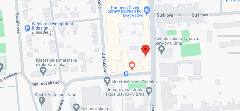 Mapa – Tyršova 324, Slavkov u Brna